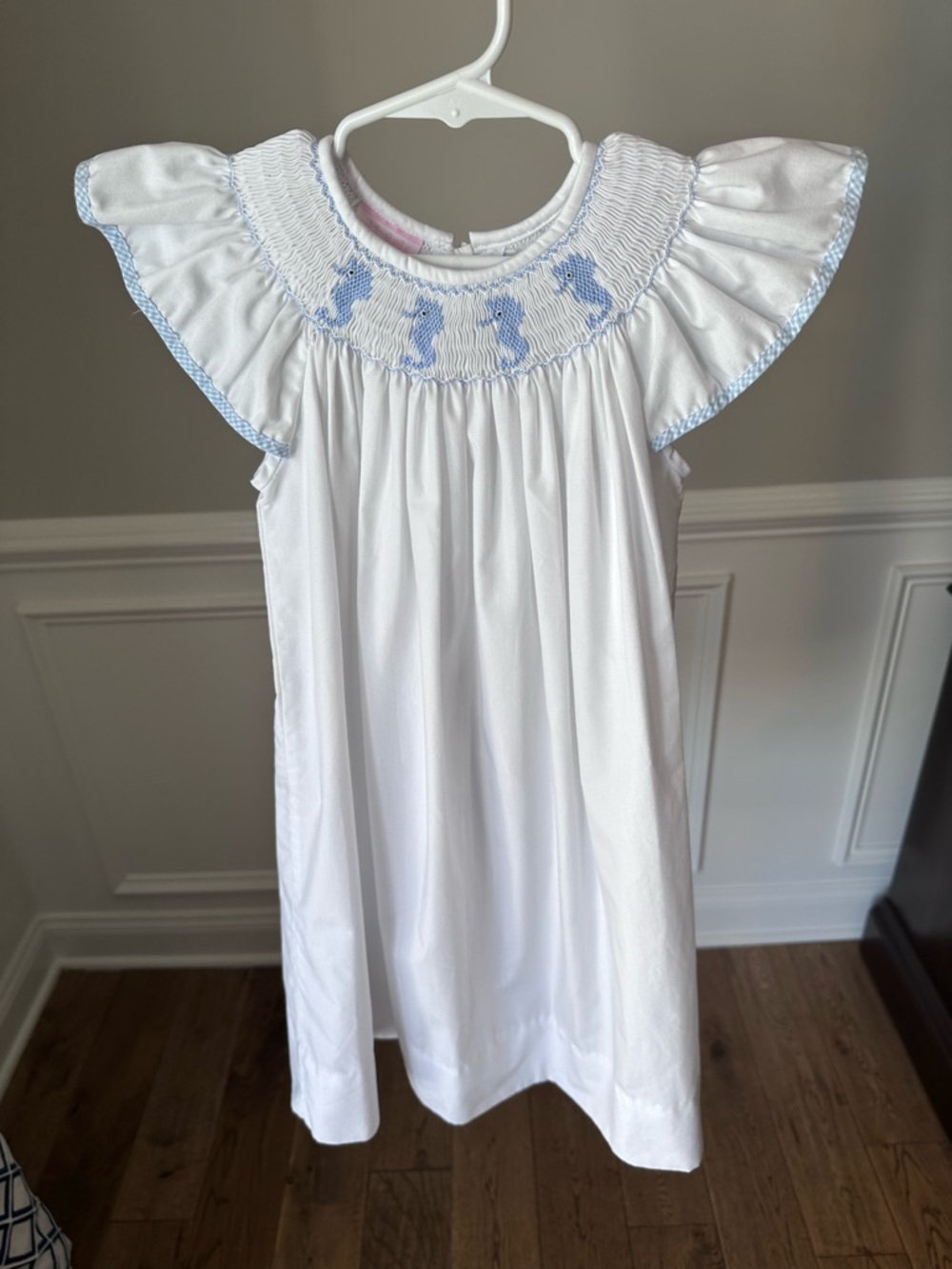 Petit Bebe Seahorse Smocked Bishop Dress size 4T